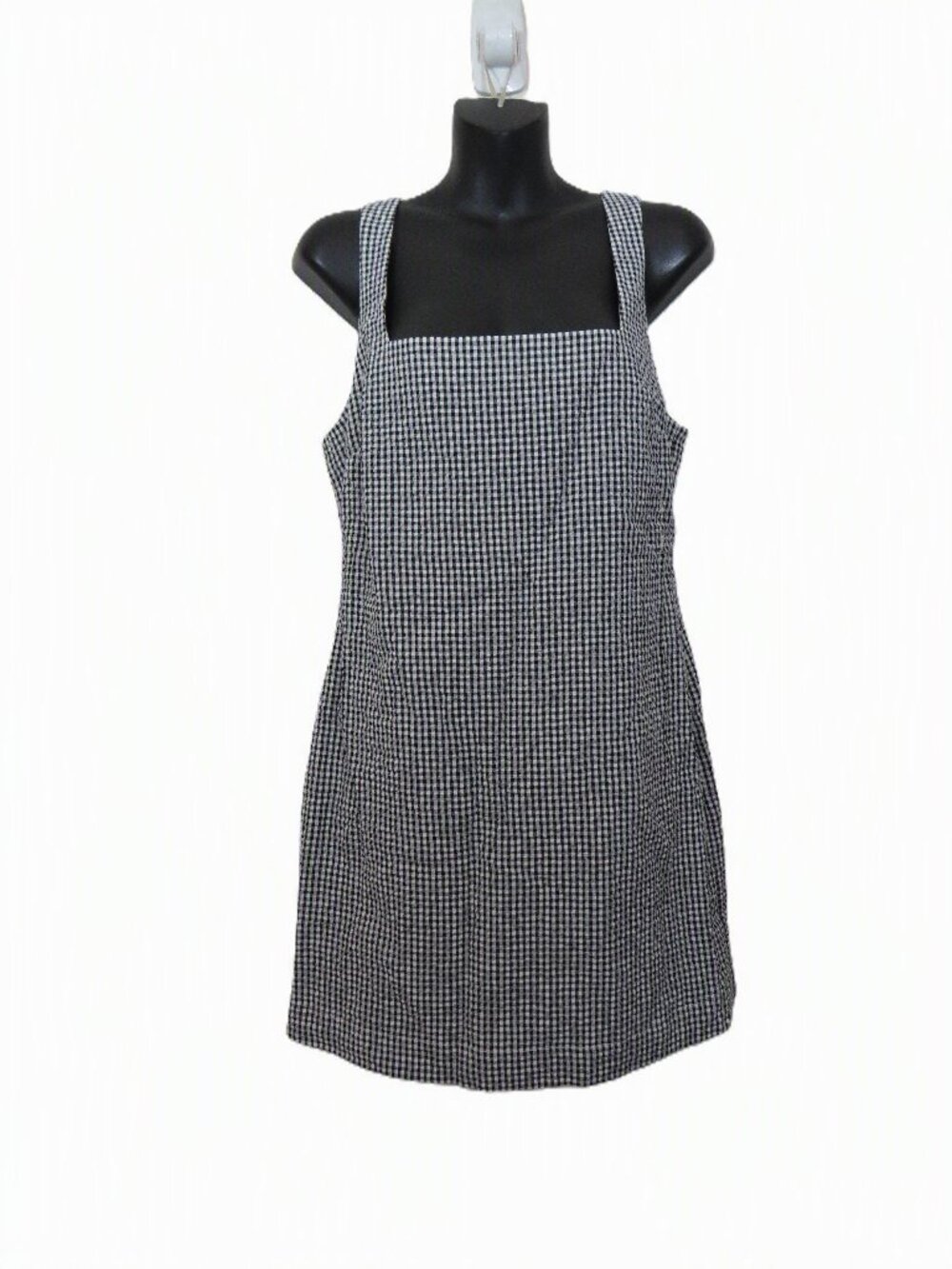 Joes Jeans size 8 Seersucker Gingham Drew Mini Dress Black Sleeveless NEW $188